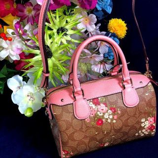 COACH - coachコーチ花柄フラワーフローラルショルダーバッグの