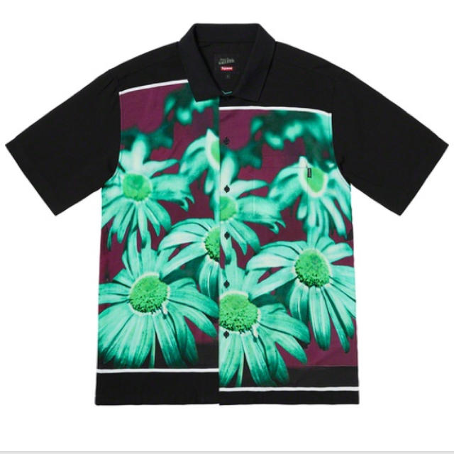 supreme flowers power rayon shirt 黒 M