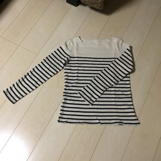 ムジルシリョウヒン(MUJI (無印良品))の無印良品  ボートネックボーダーTシャツ(Tシャツ(長袖/七分))