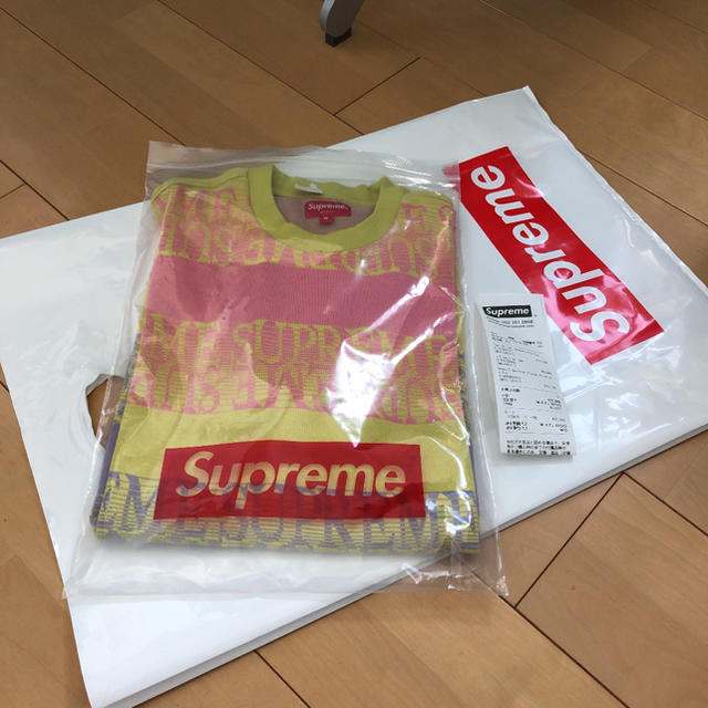 supreme Text Stripe Jacquard S/S Top