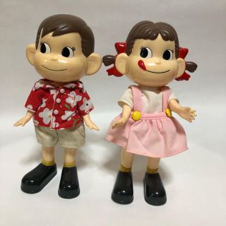 フジヤ(不二家)の【非売品】ペコちゃん&ポコちゃん 着せ替え人形(キャラクターグッズ)