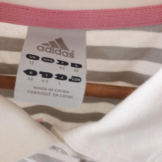 adidas(アディダス)の【美品】アディダス ボーダーポロシャツ レディースのトップス(ポロシャツ)の商品写真