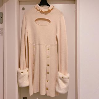 クレイミー(Crayme,)のCrayme, Open Heart Knit One Piece(ミニワンピース)