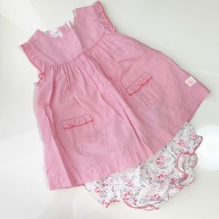 プチバトー(PETIT BATEAU)のプチバトー フラワープリントワンピース&ブルマセット(ワンピース)