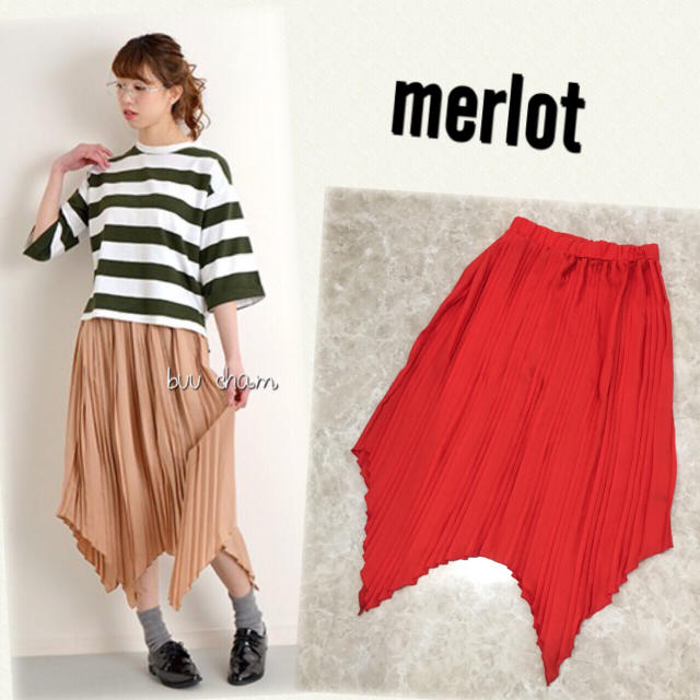 merlot(メルロー)のmerlot♡ランダムカットプリーツスカート レディースのスカート(ひざ丈スカート)の商品写真