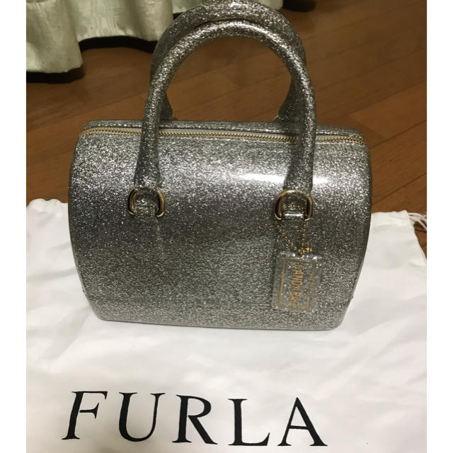 FURLA キャンディーバッグ シルバーラメ