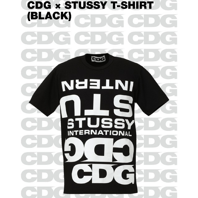 CDG × STUSSY T-SHIRT Black / XX-Largeメンズ