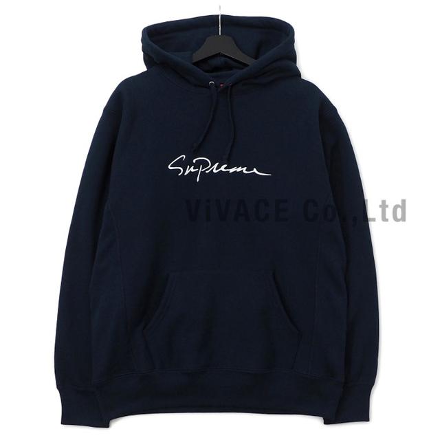 Classic Script Hooded Sweatshirt 紺Ｍ