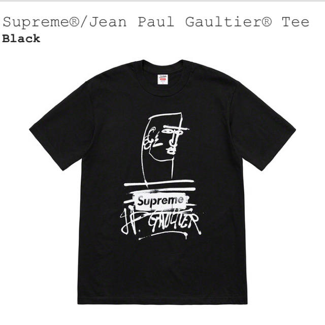 Supreme Jean Paul Gaultier Tee black MTシャツ/カットソー(半袖/袖なし)