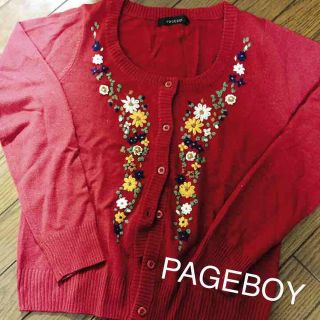 ページボーイ(PAGEBOY)のPAGEBOY 花柄刺繍 カーディガン(カーディガン)