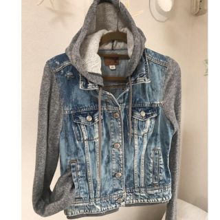 アメリカンイーグル(American Eagle)のAMERICAN EAGLE  デニム×スウェットパーカージャケット(Gジャン/デニムジャケット)