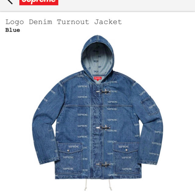 サイズ交換ＯＫ】 Supreme - Logo Denim Turnout Jacket BLUE Mサイズ