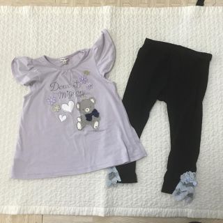 アクシーズファム(axes femme)のANYFAM トップス axes femme KIDS レースフリルレギンス(Tシャツ/カットソー)