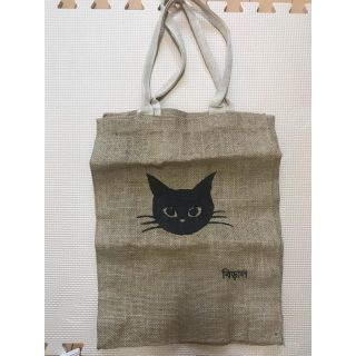 【売り切り値下げ！】かわいい猫柄 麻生地 トートバック(トートバッグ)