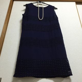 ザラ(ZARA)のザラウーマン ネイビーワンピース(ひざ丈ワンピース)