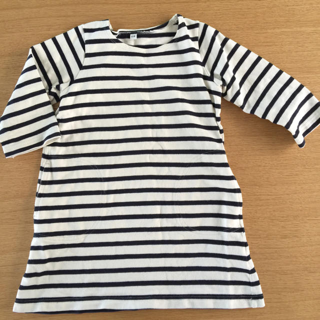 MUJI (無印良品)(ムジルシリョウヒン)のボーダーチュニック110 キッズ/ベビー/マタニティのキッズ服女の子用(90cm~)(ワンピース)の商品写真