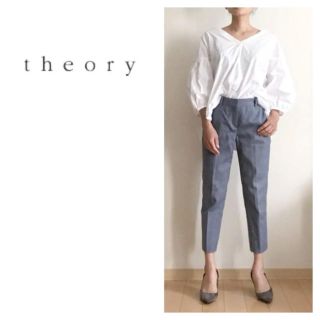 セオリー(theory)のtheory☆セオリー☆クロップドパンツ☆ブルー☆綿☆青☆センタープレス(クロップドパンツ)