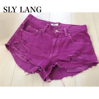 スライラング(SLY LANG)のSLY LANG＊カラーデニムショートパンツ(ショートパンツ)