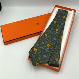 エルメス(Hermes)の【正規品 美品】 HERMES エルメス ネクタイ 花柄(ネクタイ)