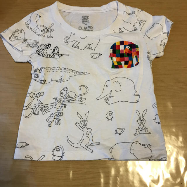 Design Tshirts Store graniph(グラニフ)のグラニフ Tシャツ(ぞうのエルマー) キッズ/ベビー/マタニティのキッズ服男の子用(90cm~)(Tシャツ/カットソー)の商品写真