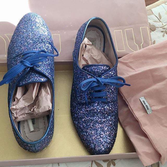miumiu - miumiu グリッター シューズ 美品の通販 by いーよーs shop
