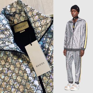 お買い得モデル GUCCI ラミネート スパークリングGGジャージ ブルゾン