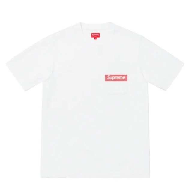 Tシャツ/カットソー(半袖/袖なし)Supreme Mesh Stripe pocket Tee 白 M