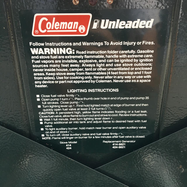 Coleman(コールマン)のコールマン  パワーホース unleaded 414 スポーツ/アウトドアのアウトドア(ストーブ/コンロ)の商品写真