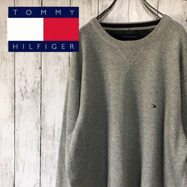 TOMMY HILFIGER(トミーヒルフィガー)の【激レア】トミーヒルフィガー★コットンニット★刺繍ロゴ★クールネックが◎ メンズのトップス(ニット/セーター)の商品写真