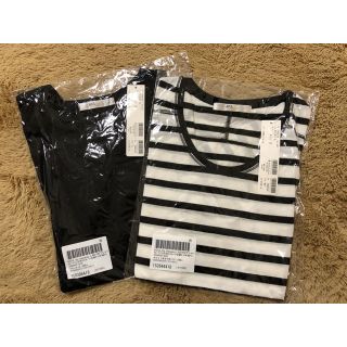 アズールバイマウジー(AZUL by moussy)のAZUL by moussy  半袖Tシャツ ブラック＋ボーダー(Tシャツ(半袖/袖なし))