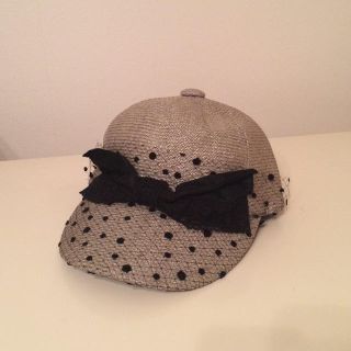 カシラ(CA4LA)のCA4LA ドットチュールリボン付CAP(キャップ)