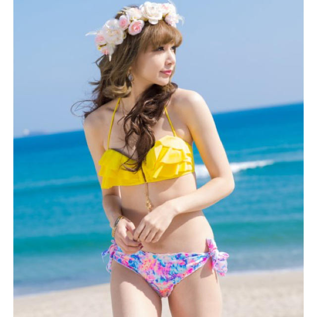 ★新品★リップクラウン タイダイフレルバンドゥー2点セットビキニ イエロー/M | フリマアプリ ラクマ