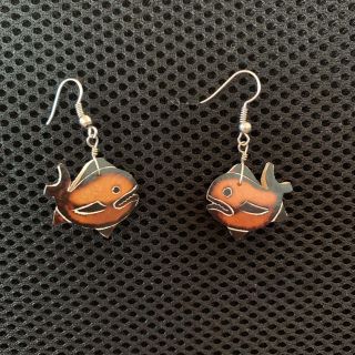 チャイハネ(チャイハネ)のno.16 ピアス 木製 魚 (ピアス)