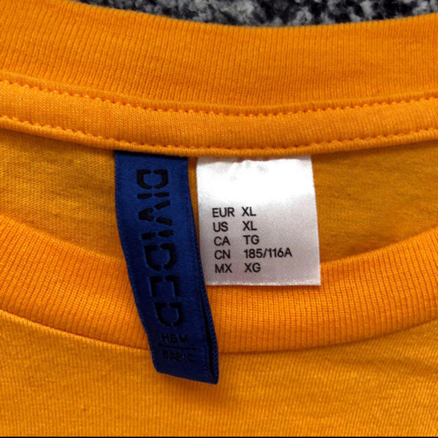 H&M(エイチアンドエム)のH&M オレンジ無地Tシャツ XLサイズ   メンズのトップス(Tシャツ/カットソー(半袖/袖なし))の商品写真