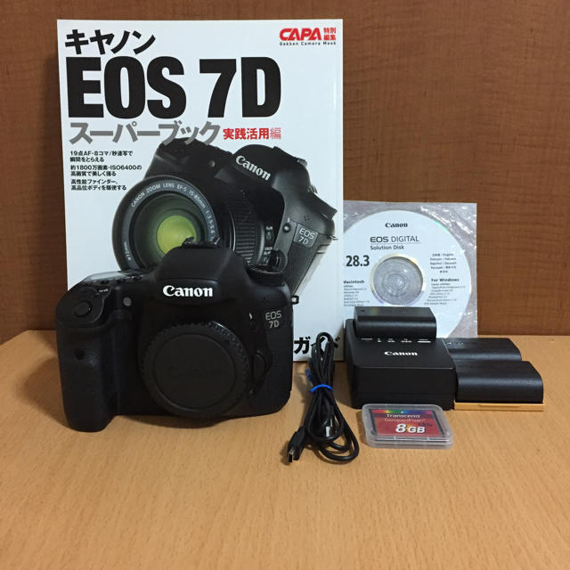 アイボリー×レッド 極美品 Canon EOS7D ボディ ショット数極少
