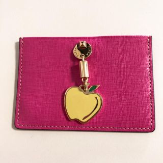 フルラ(Furla)のFURLA(フルラ) カードケース 美品 ピンク×ゴールド×イエロー(名刺入れ/定期入れ)