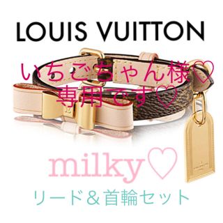 ルイヴィトン(LOUIS VUITTON)のLOUIS VUITTON★新品★小型犬用🐶首輪➕リードセット(リード/首輪)