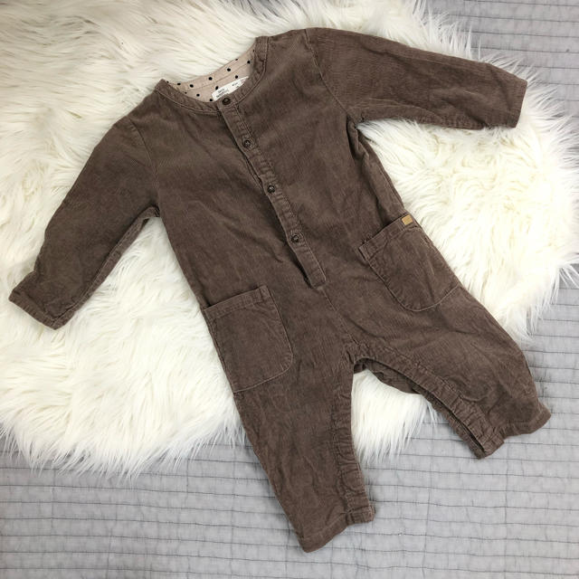 ZARA KIDS(ザラキッズ)のリブカバーオール キッズ/ベビー/マタニティのベビー服(~85cm)(カバーオール)の商品写真