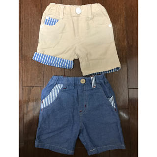 ダディオーダディー(daddy oh daddy)の美品！ 2枚セット ショートパンツ 半ズボン ベージュ ダンガリー(パンツ)