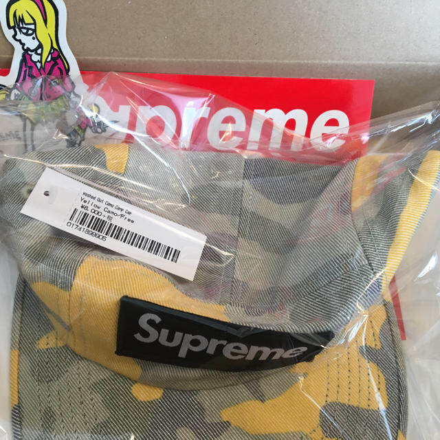 supreme   19ss washed out camo camp cap