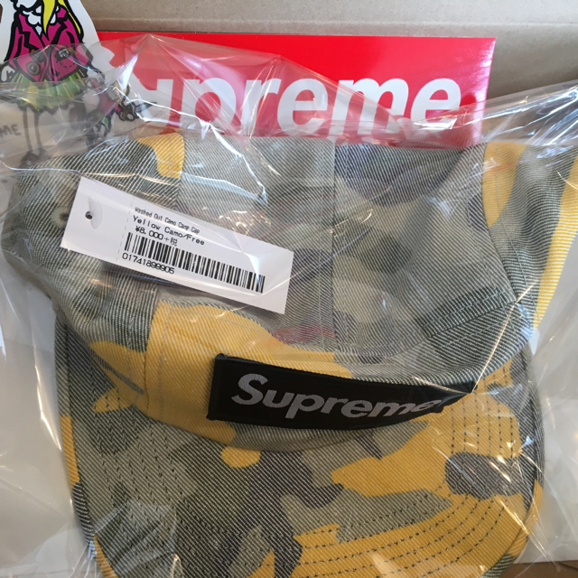 supreme   19ss washed out camo camp cap