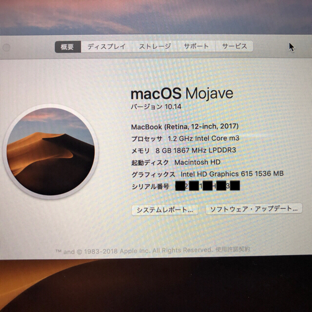 MacBook 12inch 2017 シルバー 1.2GHz 256GB