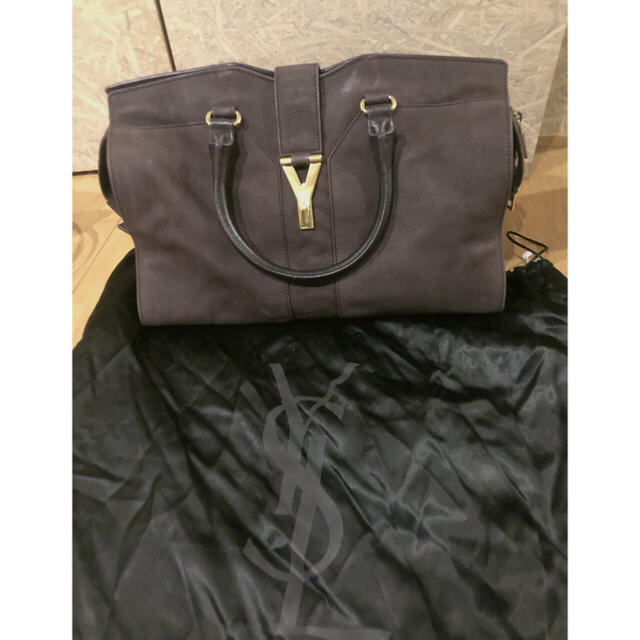 YVES SAINT LAURENT (イヴサンローラン)トートバッグ/Yラインマグネットホックファスナー内側