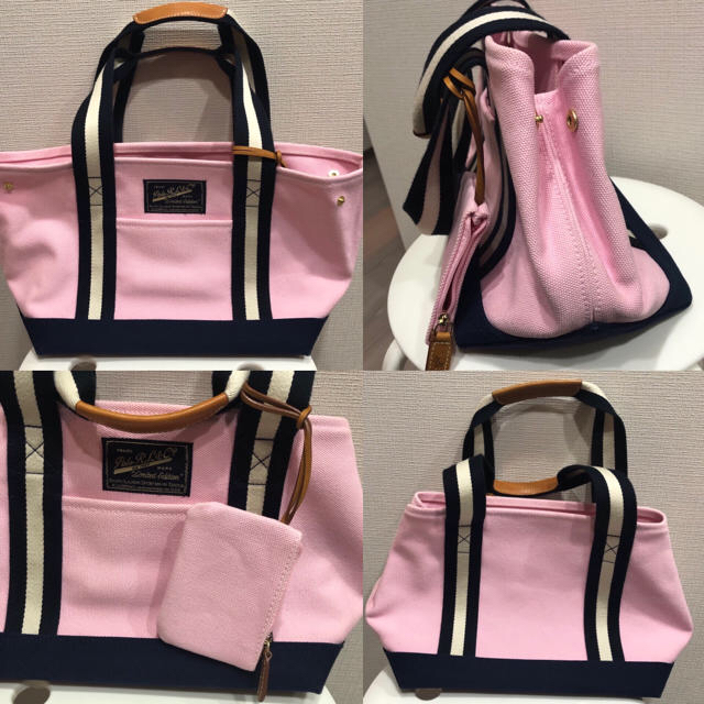 POLO RALPH LAUREN(ポロラルフローレン)のラルフローレン トートバック 春 ピンク 美品 最終値下げ レディースのバッグ(トートバッグ)の商品写真