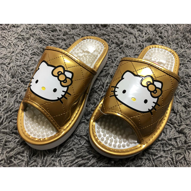 ハローキティ(ハローキティ)の◆ Sanrio サンリオ ハローキティ 健康サンダル ゴールド ホワイト M  レディースの靴/シューズ(サンダル)の商品写真