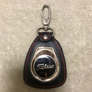 タイトリスト(Titleist)のタイトリスト マーカーキーホルダー メタル レザー 黒 ブラック ゴルフ(その他)