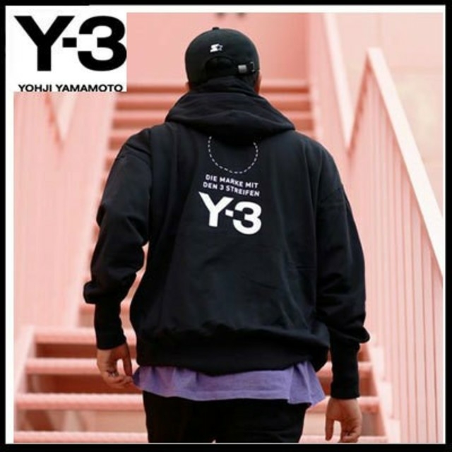 Y-3 STACKED LOGO HOODIE パーカー ブラック