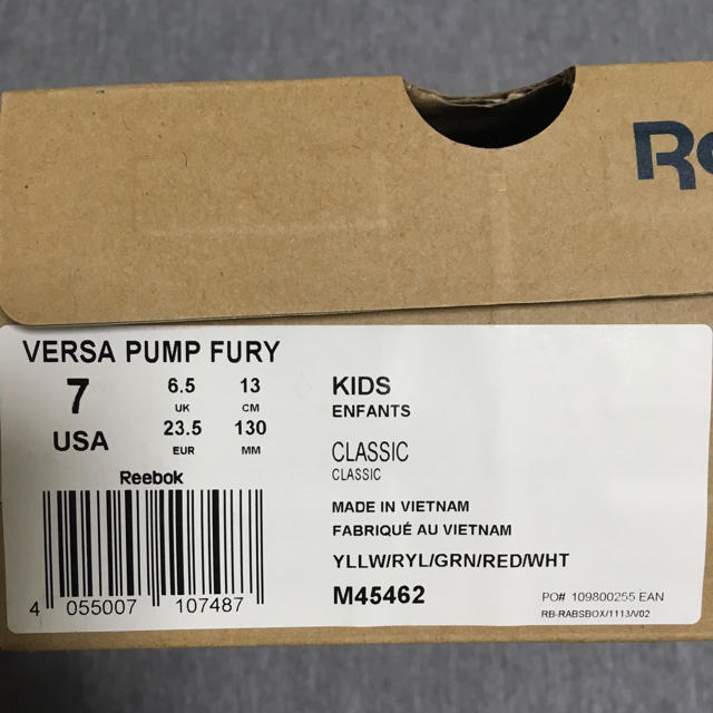 Reebok(リーボック)のReebok PUMP FURY 13㎝ リーボック ポンプフューリー キッズ キッズ/ベビー/マタニティのベビー靴/シューズ(~14cm)(スニーカー)の商品写真