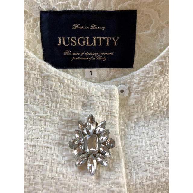 JUSGLITTY(ジャスグリッティー)のジャスグリッティー ツイードコート レディースのジャケット/アウター(スプリングコート)の商品写真