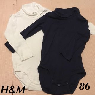 エイチアンドエム(H&M)のH&M 長袖 ロンパース 86 2枚セット(ロンパース)